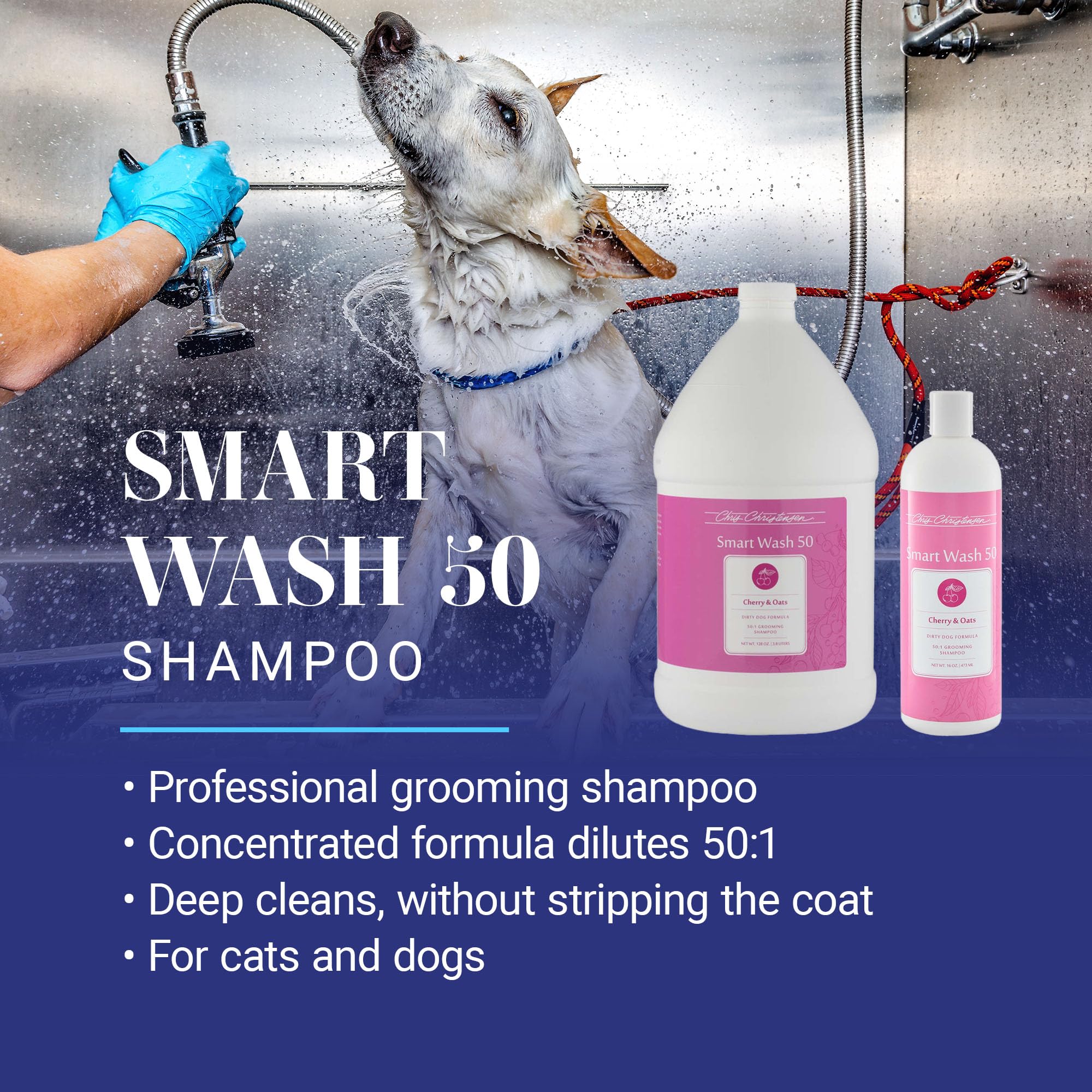 SmartWash50 bottle pour demonstrates economical dilution for busy salons