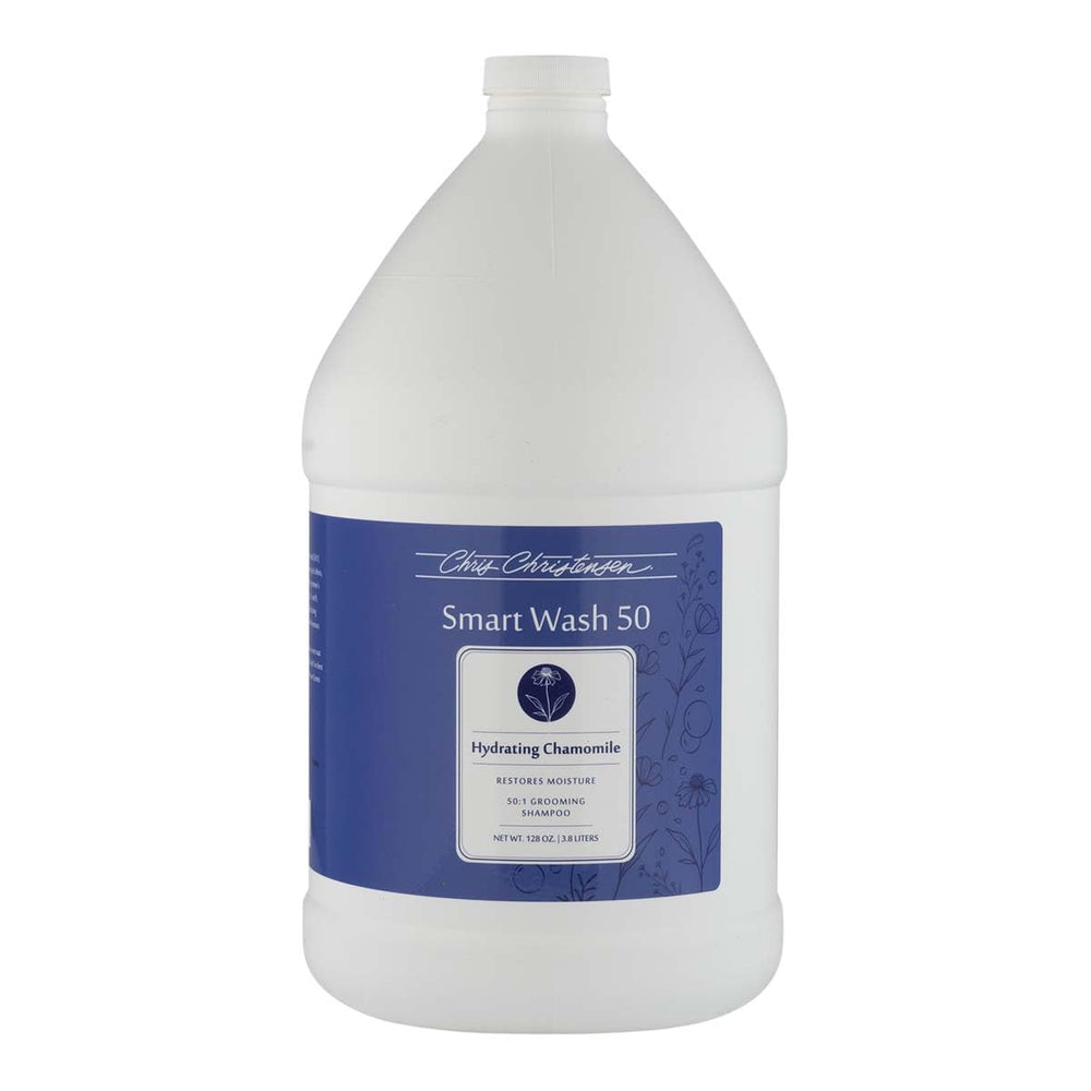 Chris Christensen SmartWash50 bottle pouring for professional grooming sessions