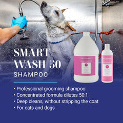 SmartWash50 bottle pour demonstrates economical dilution for busy salons