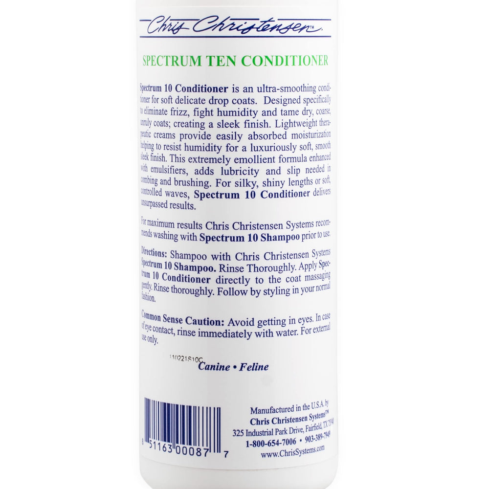 USA-made label and packaging for Spectrum Ten conditioner