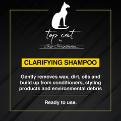 Chris Christensen Top Cat Clarifying Shampoo used in cat-care scene for professional results