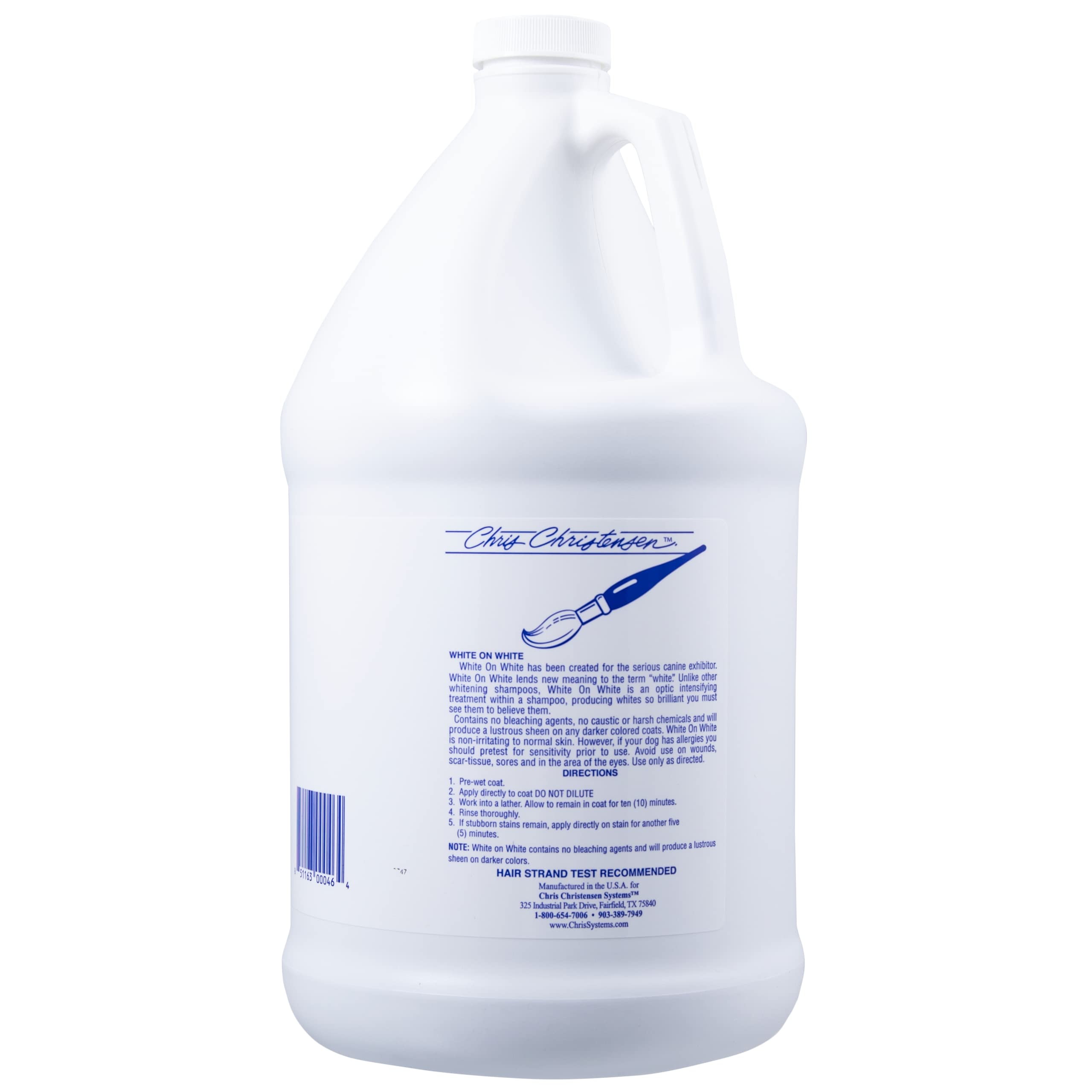 Gallon size of White on White for professional grooming