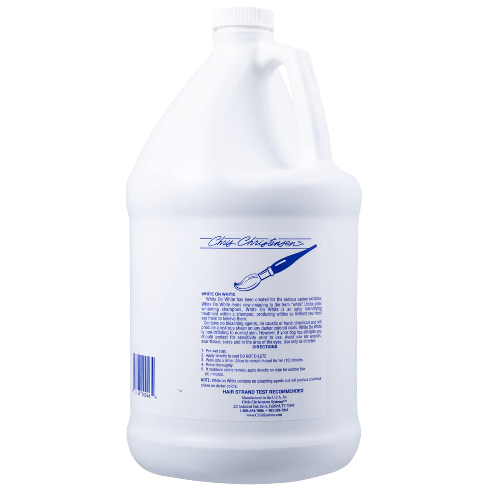 Gallon size of White on White for professional grooming