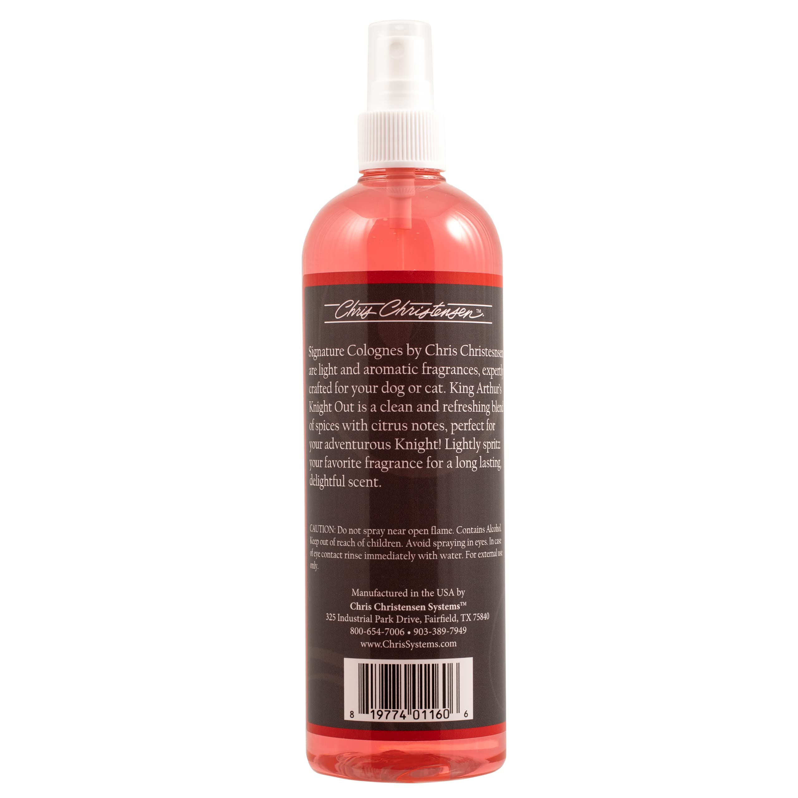 King Arthur Knight Out close-up cap highlights premium fragrance for dogs and cats.