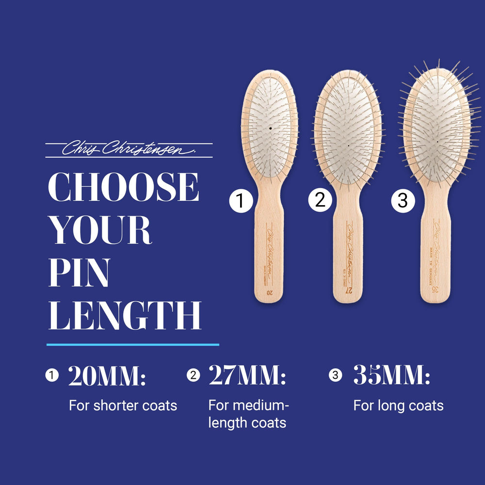 Chris Christensen handmade in Germany logoed brush reflects quality craftsmanship.