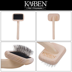 Chris Christensen Karben Slicker Brush features an ergonomic handle for comfortable grooming sessions.
