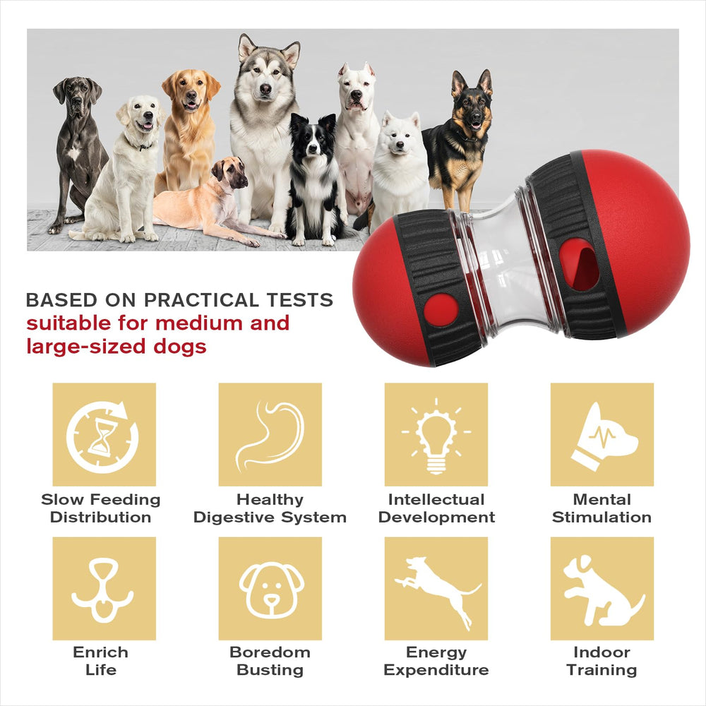 Chronanagese interactive dog puzzle toy end view highlights adjustable treat dispensing function