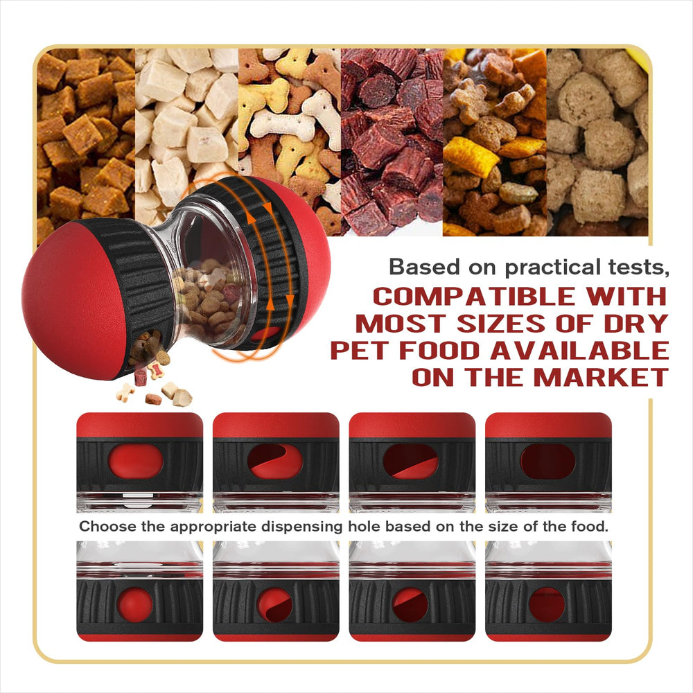 Chronanagese interactive dog puzzle toy roll-action close-up with treats dispensing