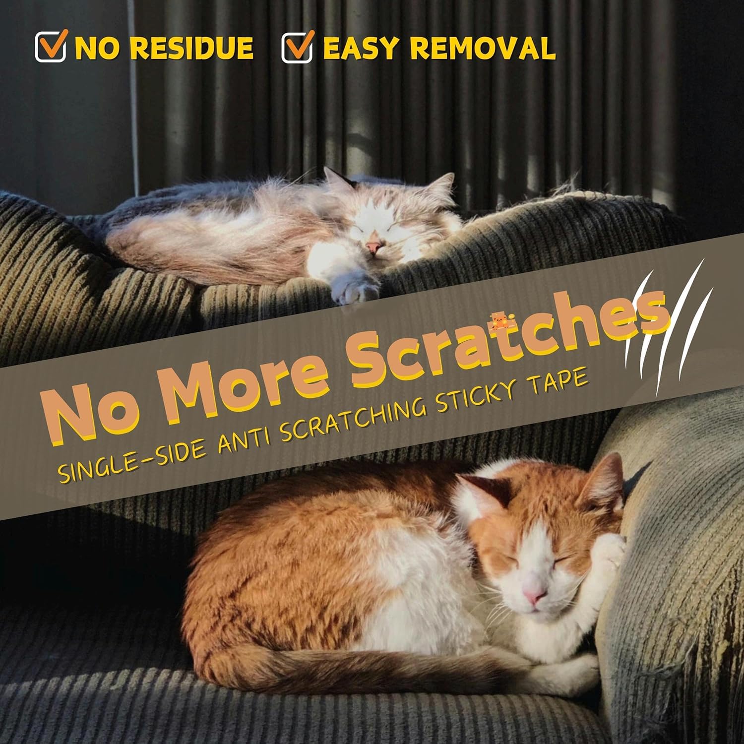 CHUANGSEED protector on couch helps deter cat scratching