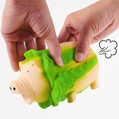 ChubbyPiggies durable rubber pig toy—gentle chewing suitable for small to large dogs