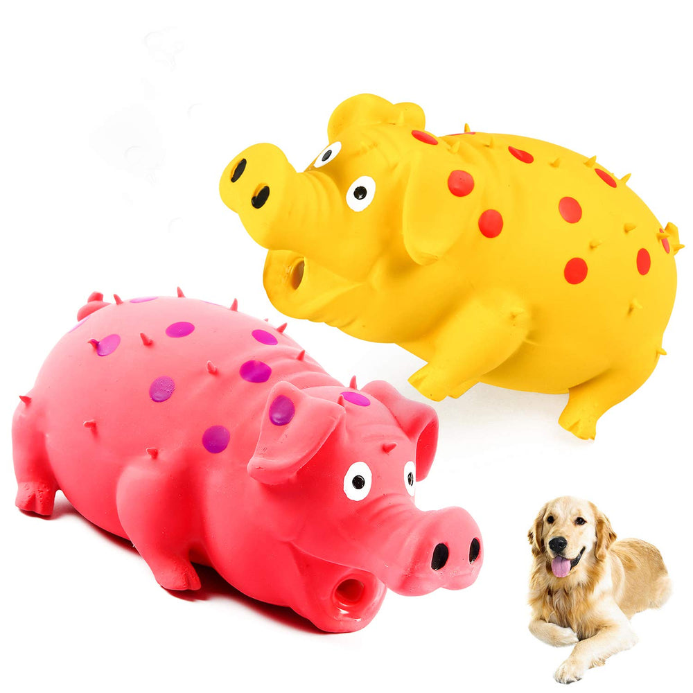 ChubbyPiggies dual-pack squeaky pig toys for dogs, durable and entertaining.