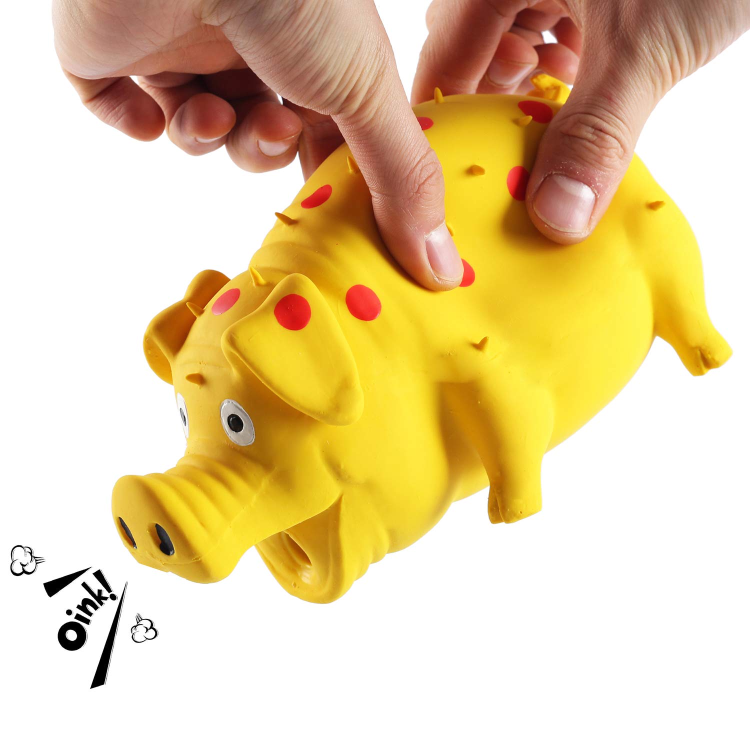 ChubbyPiggies durable latex dog toy, safe for chewing and dental-friendly use.