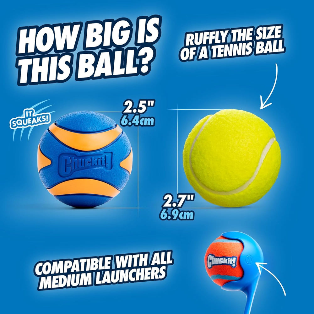 18-inch Chuckit! launcher with ergonomic grip helps toss without bending.