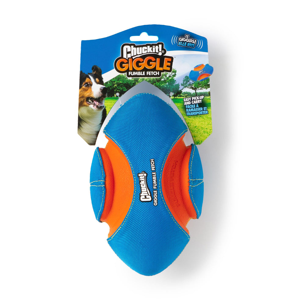 Chuckit! Giggle Fumble fetch ball 7.9 inch diameter, ideal for interactive fetch.