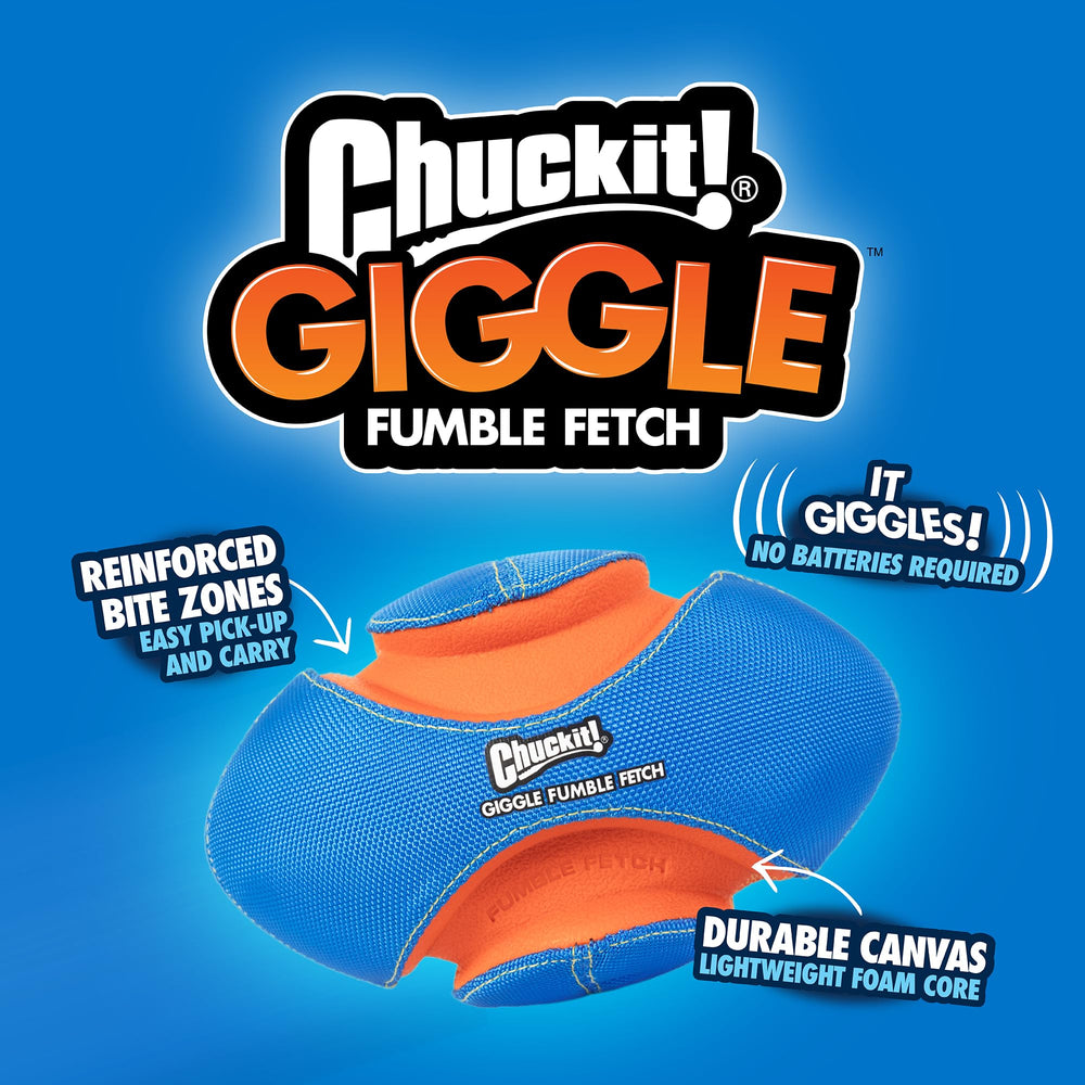 Chuckit! Giggle Fumble lightweight foam core aids easy throws.