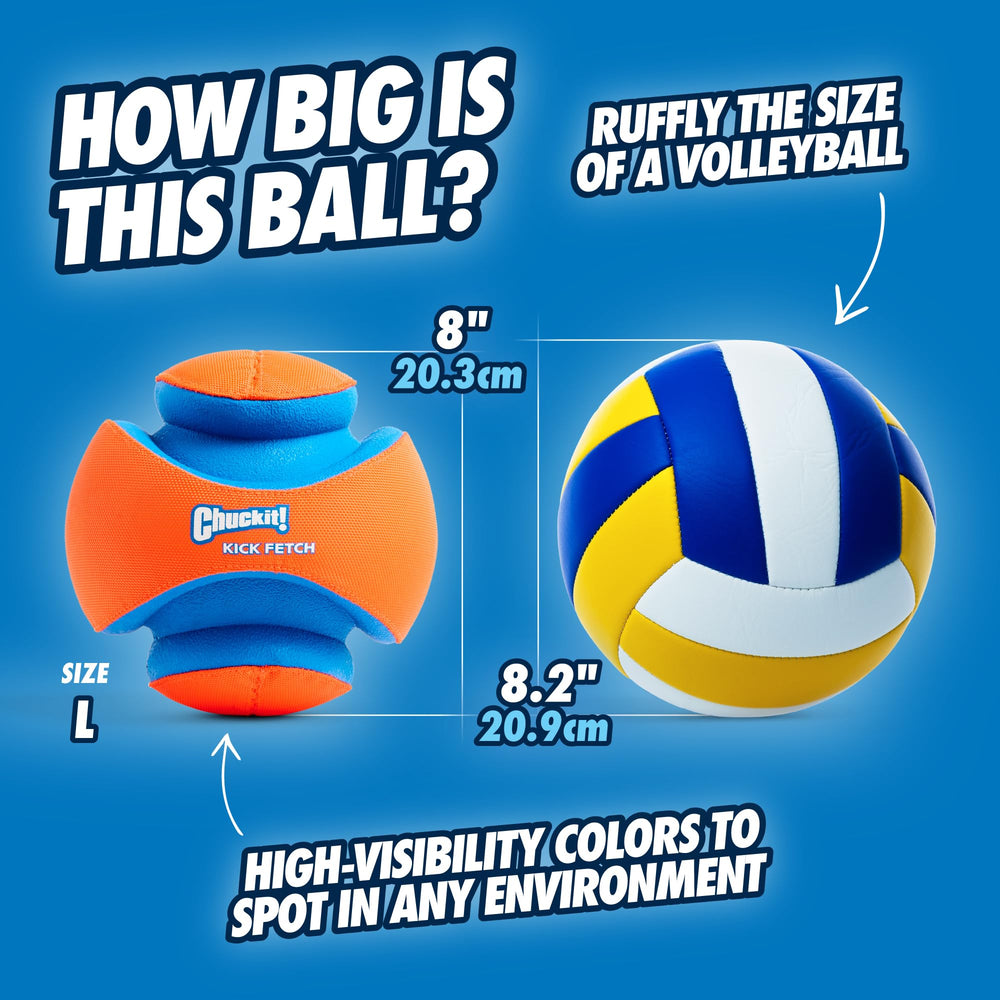 Unpredictable bounce from Chuckit! Kick Fetch Ball sparks energetic chases.