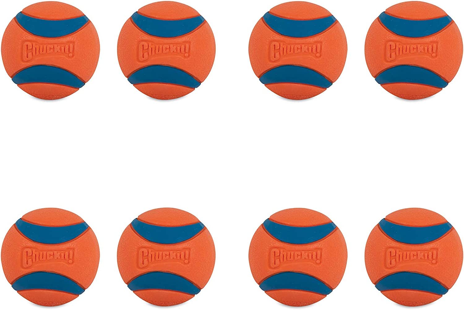 ChuckIt! Ultra Ball 8-count in bright orange-blue, ready for fetch play