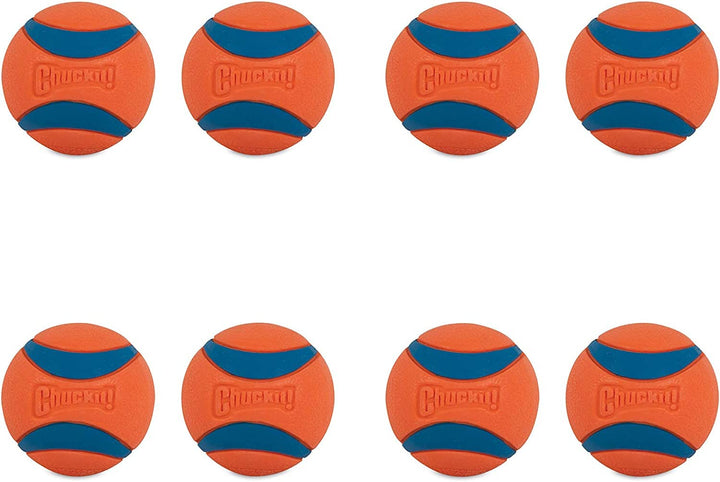 ChuckIt! Ultra Ball 8-count in bright orange-blue, ready for fetch play