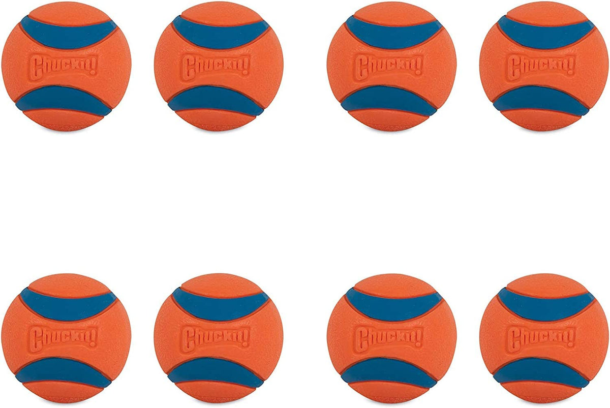 ChuckIt! Ultra Ball 8-count in bright orange-blue, ready for fetch play
