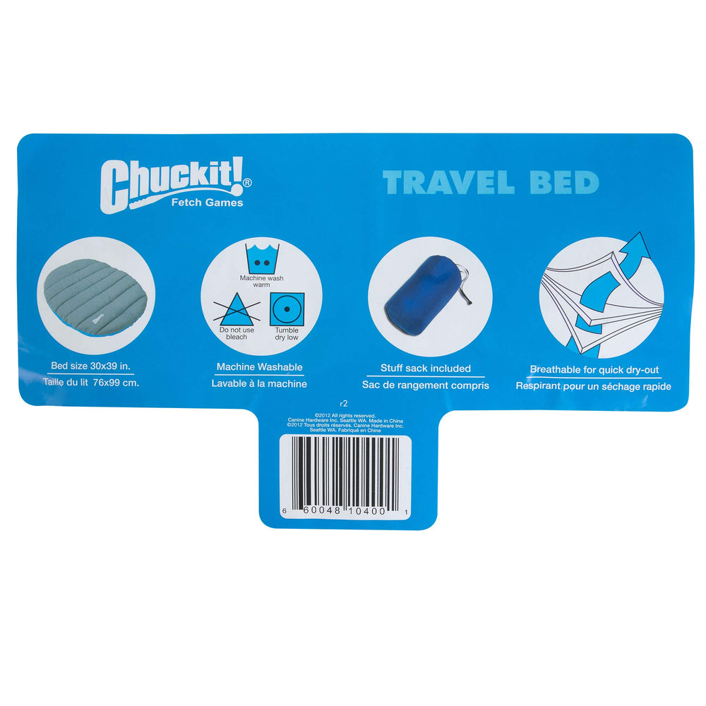Rugged rip-stop bottom of the Chuckit! bed stands up to damp or rough surfaces.
