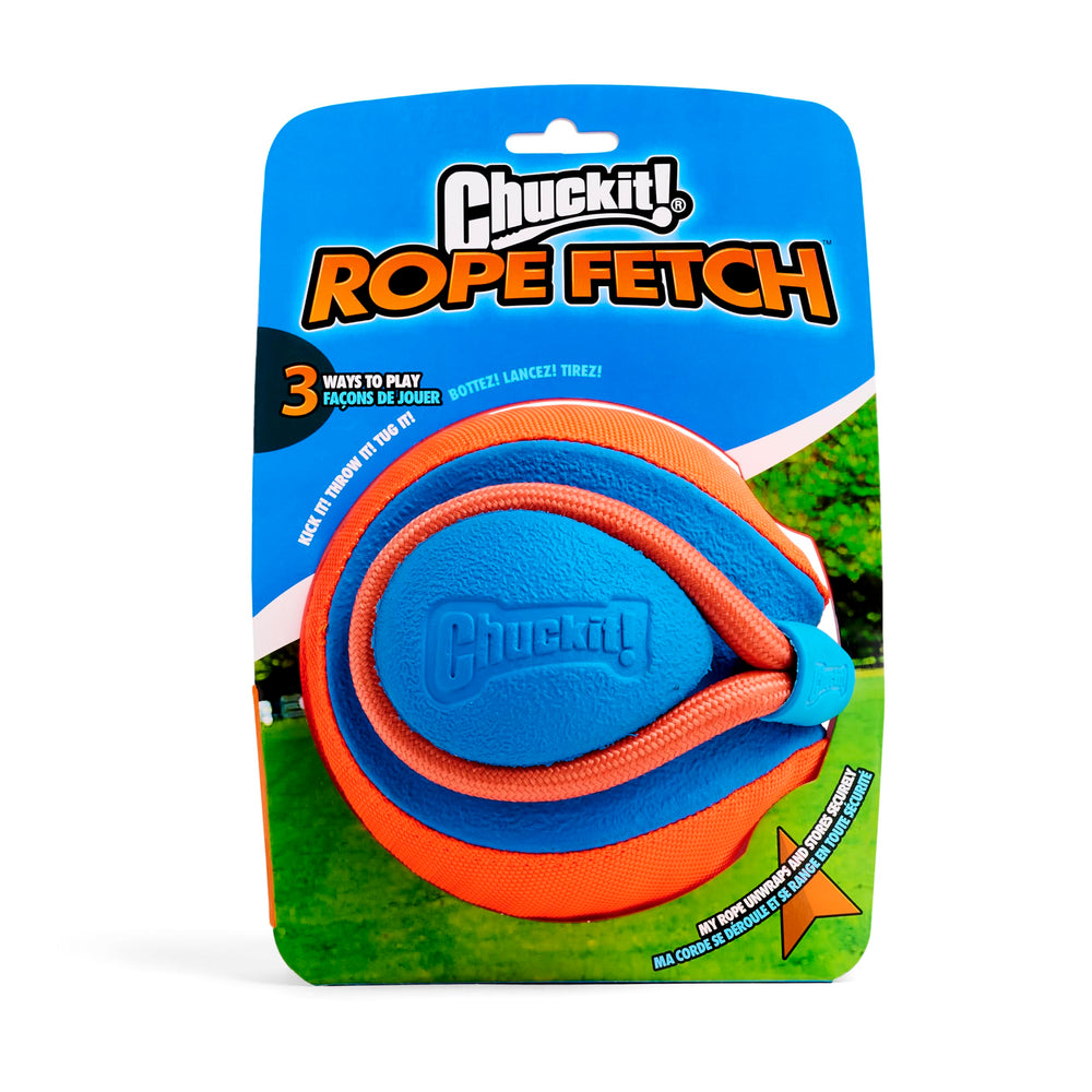 Chuckit! Rope Fetch durable EVA core and Oxford fabric for outdoor use.