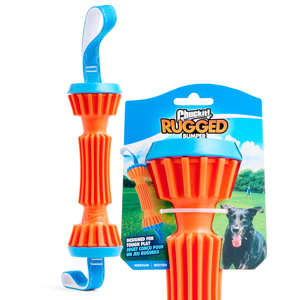 Chuckit Rugged Bumper nylon straps trigger prey instincts during play