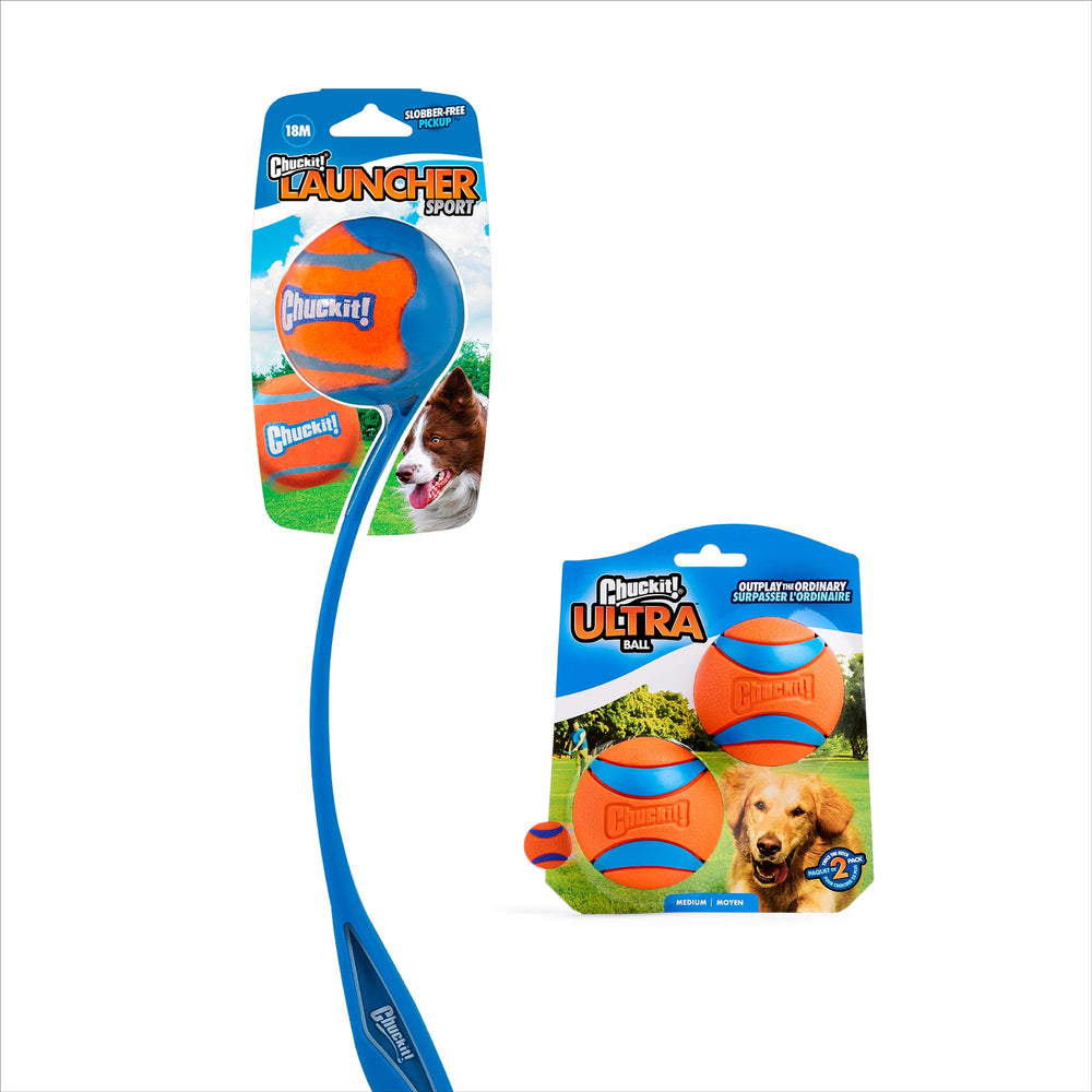 Two-pack 2.5-inch Ultra Balls deliver stronger bounce for longer play.