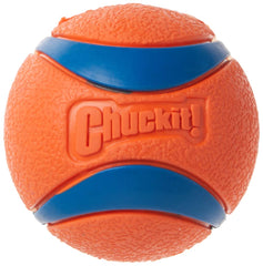 Chuckit! Ultra Balls Large 3-Pack front view emphasizes high visibility for easy tracking.