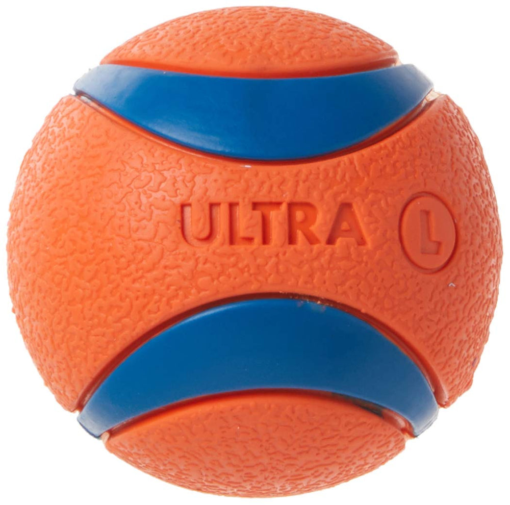 Chuckit! Ultra Balls Large 3-Pack floating in water for easy retrieval.