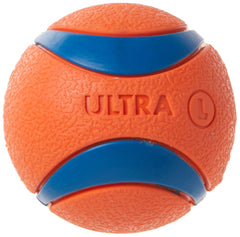 Chuckit! Ultra Balls Large 3-Pack floating in water for easy retrieval.