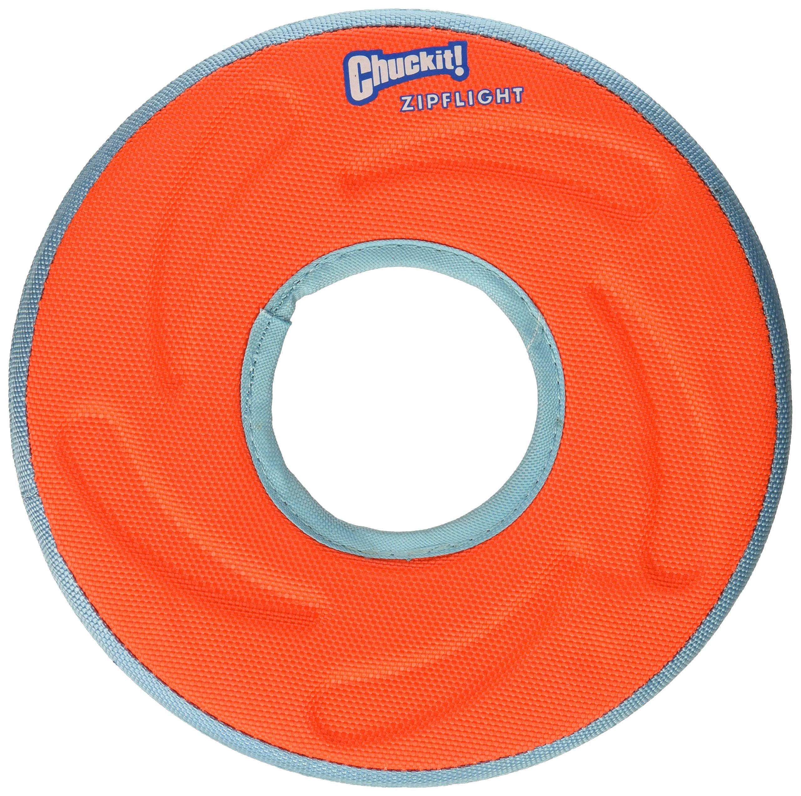 Chuckit Zipflight Frisbee dog toy in mid-air ready for fetch adventures