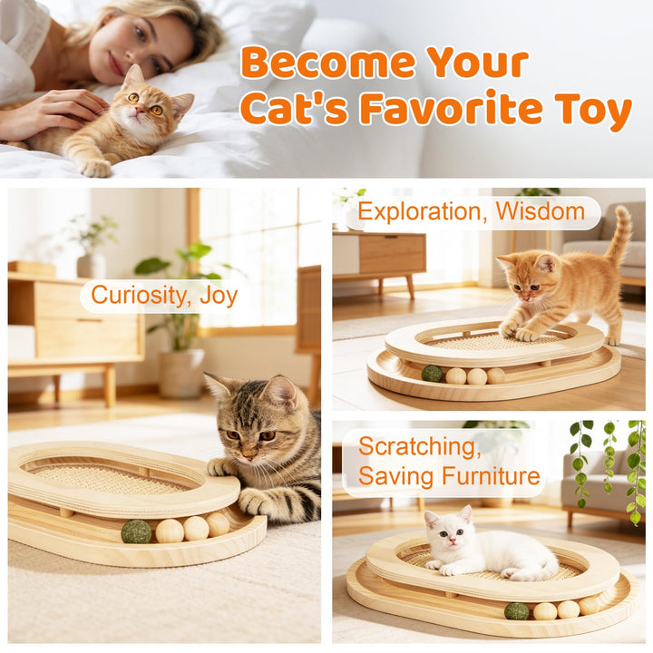 Chuiendi cat scratcher ball track promotes active chasing and engagement