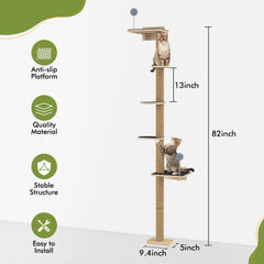 Chuiendi cat tree wall mount with angled corner installation for flexible placement.