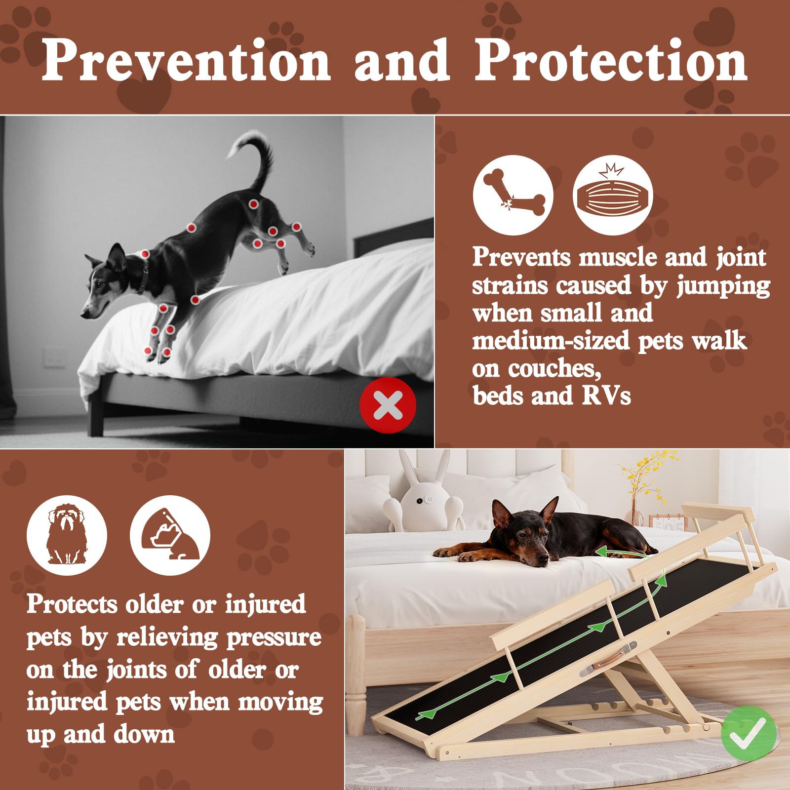 Chuiendi dog ramp folded for compact storage and portability