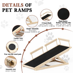 Chuiendi dog ramp with guardrails for safety while climbing