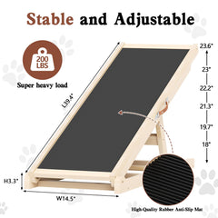 Chuiendi 200lbs load-bearing wooden ramp supports larger dogs safely