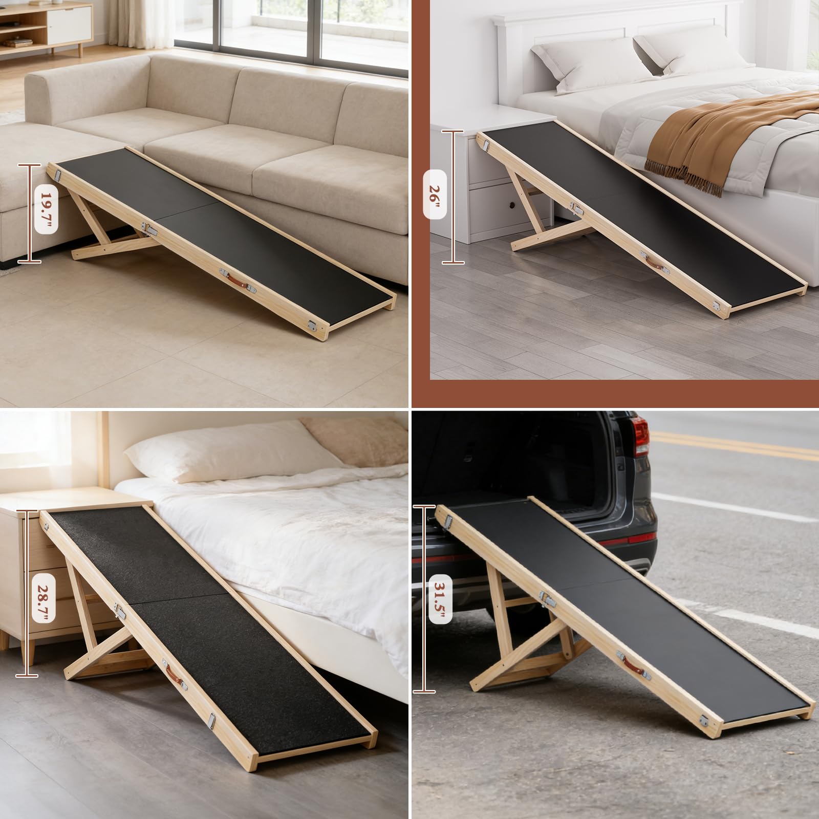 Chuiendi dog ramp supports up to 200 lbs.