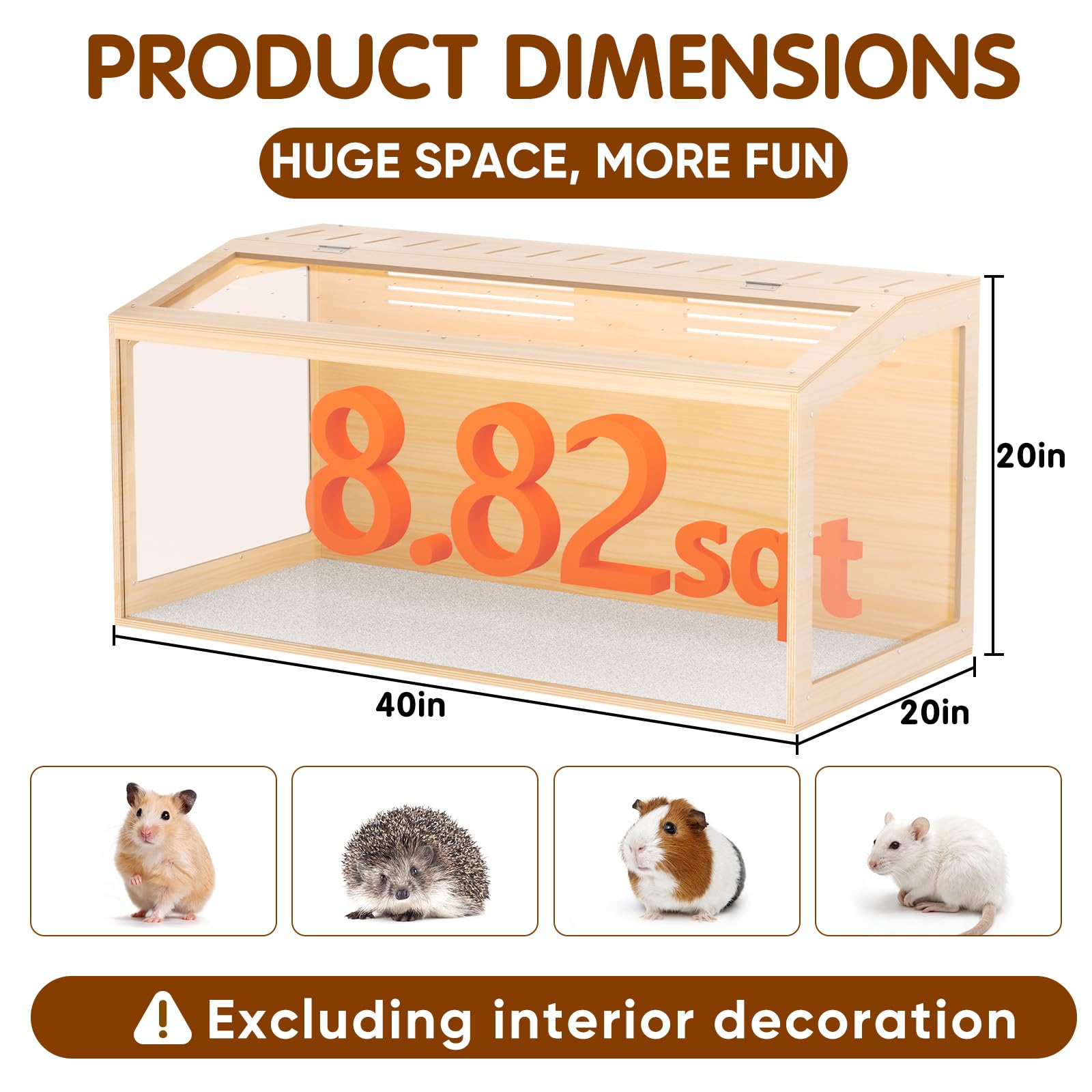 Chuiendi wooden hamster cage front panel with durable pine construction.