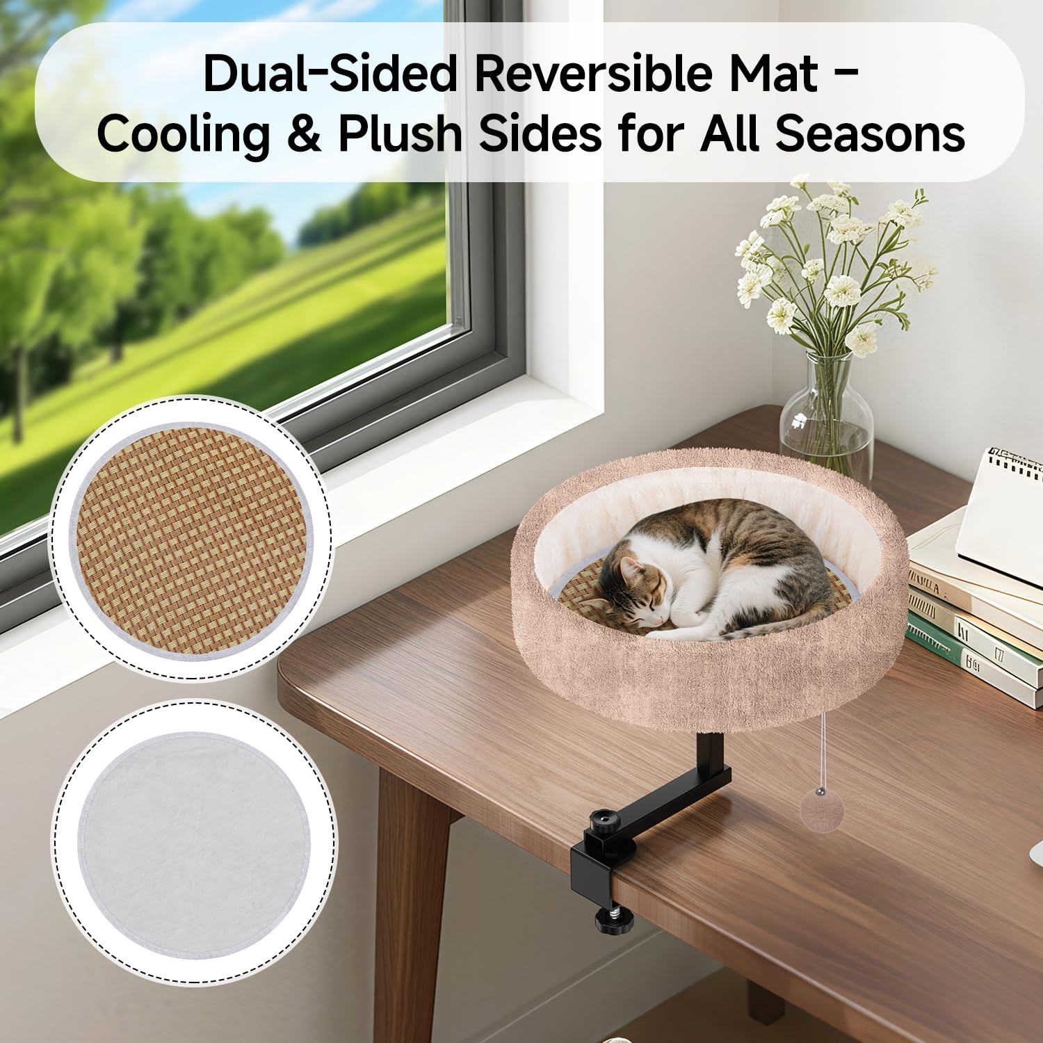 Chumajor Cat Desk Bed supports up to 50 pounds with sturdy frame