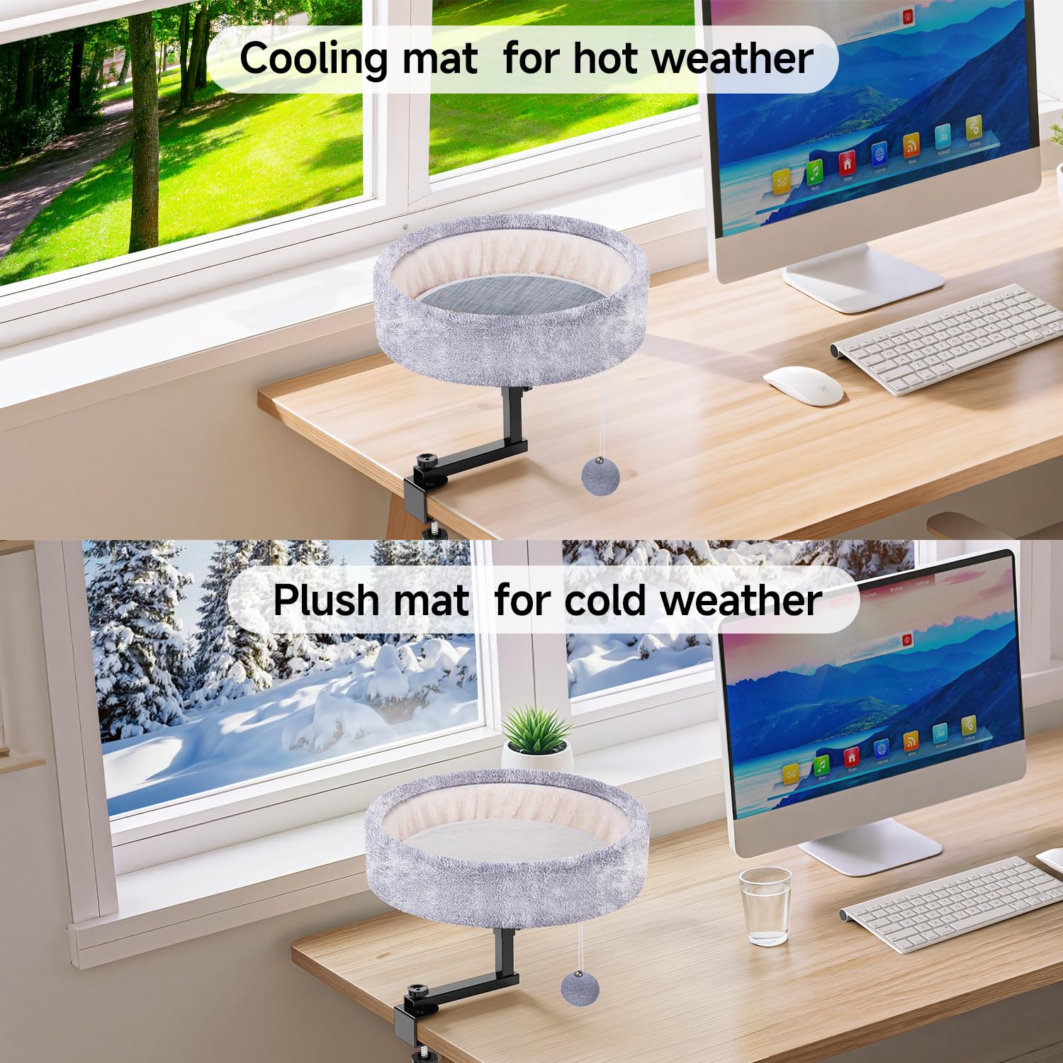 Chumajor cat desk bed compact base fits small desks without clutter.