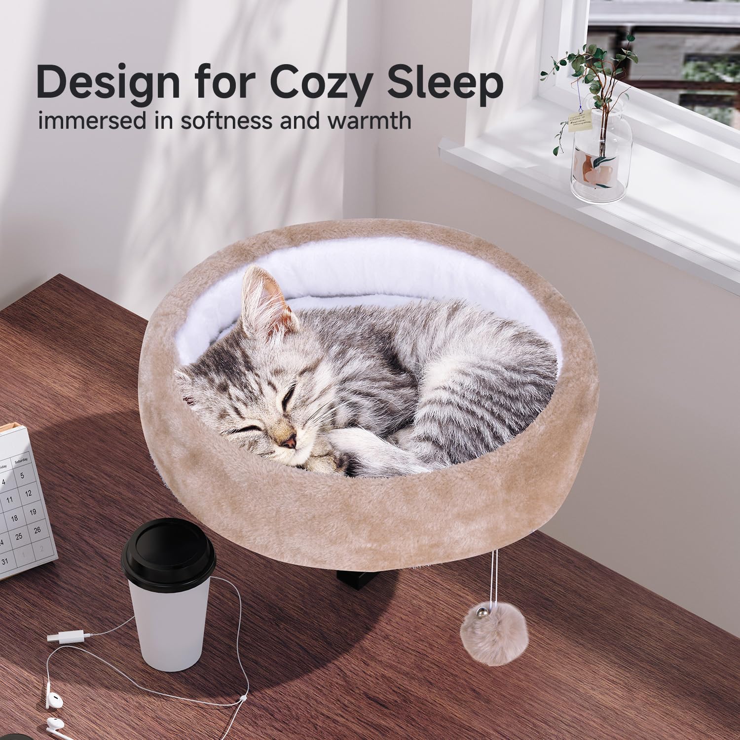 Chumajor Cat Desk Bed on office island table for proximity