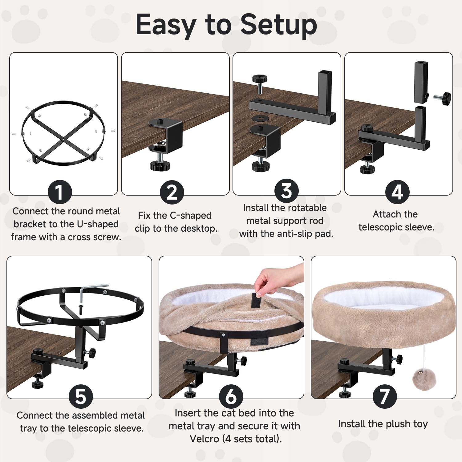 Chumajor Cat Desk Bed space-saving base on a small desk