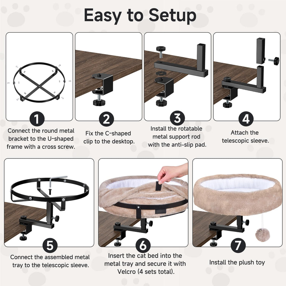Chumajor Cat Desk Bed space-saving base on a small desk