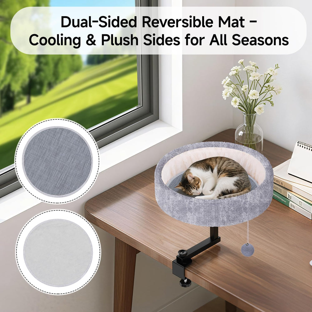Chumajor cat desk bed sturdy metal frame supports up to 50 pounds.