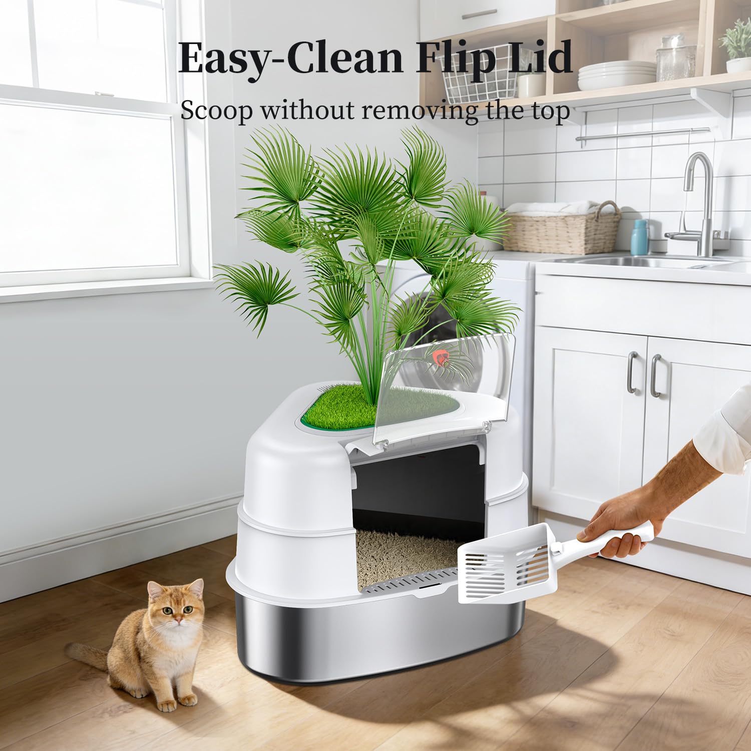 Chumajor decorative planter disguise hides litter area in living spaces