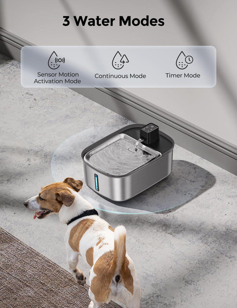 Chumajor large dog water fountain in quiet operation.