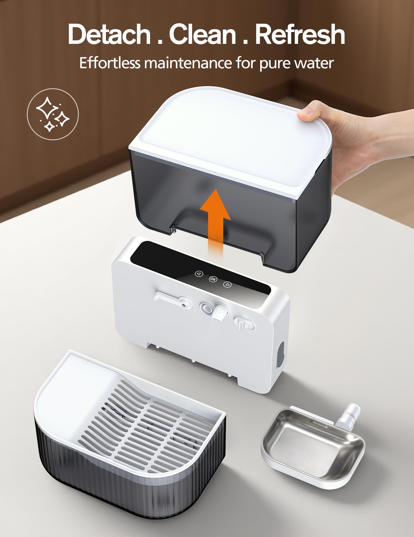 Chumajor removable bowl simplifies refilling and daily maintenance.