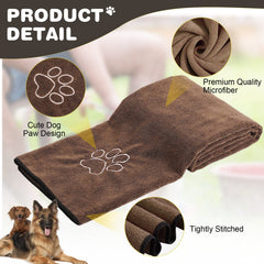 Chumia 16x32 inch towel provides full-body coverage for most pets.