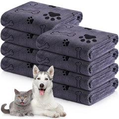 Chumia 8 Pcs Dog Towels Pack for quick post-bath drying and easy replacement.