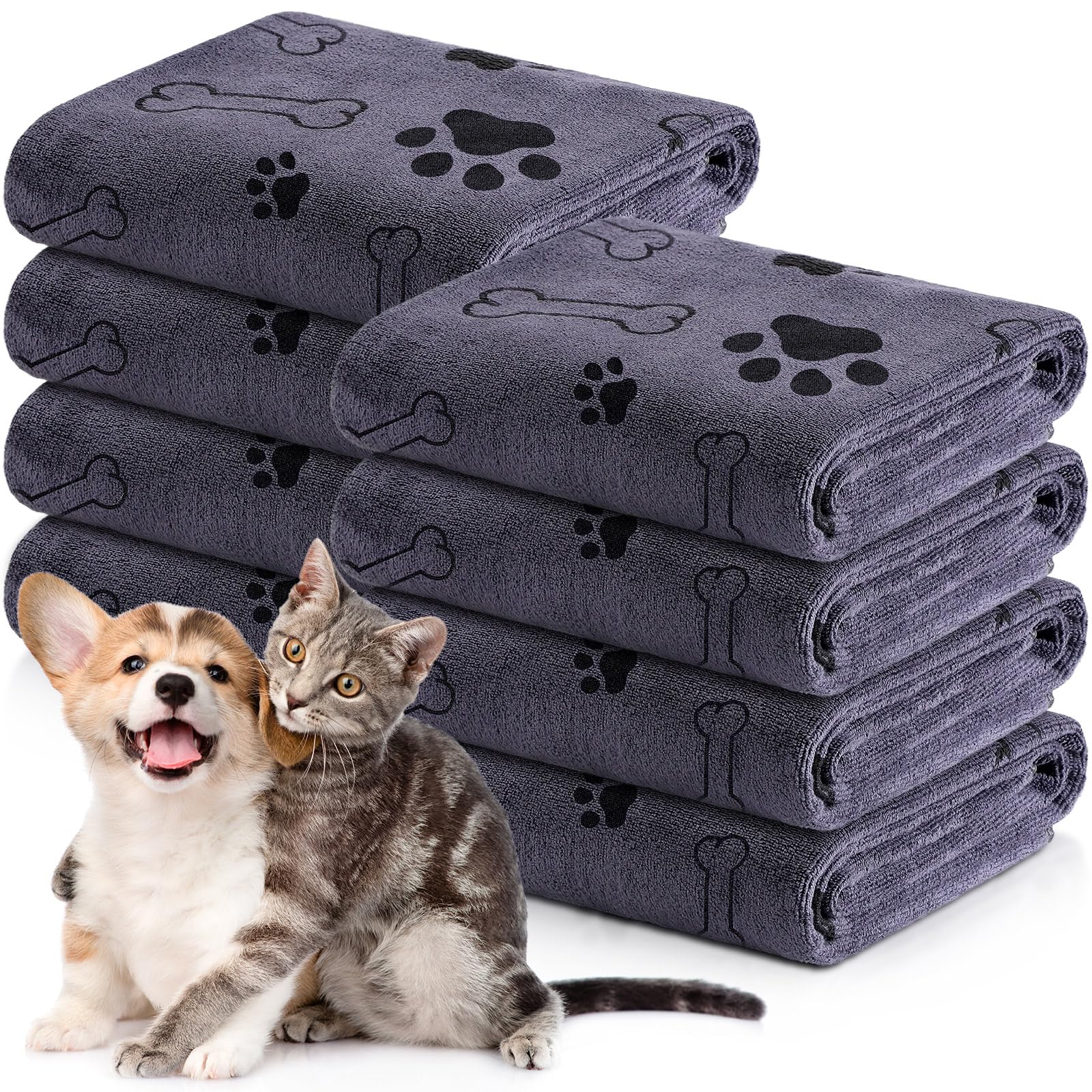 Chumia 8pcs dog towels bulk for quick post-bath drying.